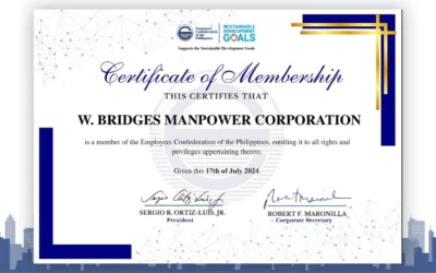 W. Bridges Manpower Corp. Joins Employers Confederation of the Philippines